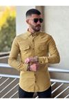 Slimfit Kesim Erkek Levi Model Cotton Cift Cepli Gömlek-HARDAL